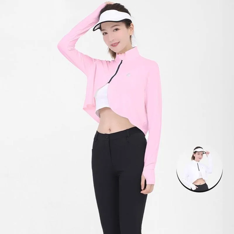 

Women Golf Sunscreen Base Coat Ice Silk Long Sleeve Shirts Tennis Baseball Summer Sports Clothing Quick Dry Breathable