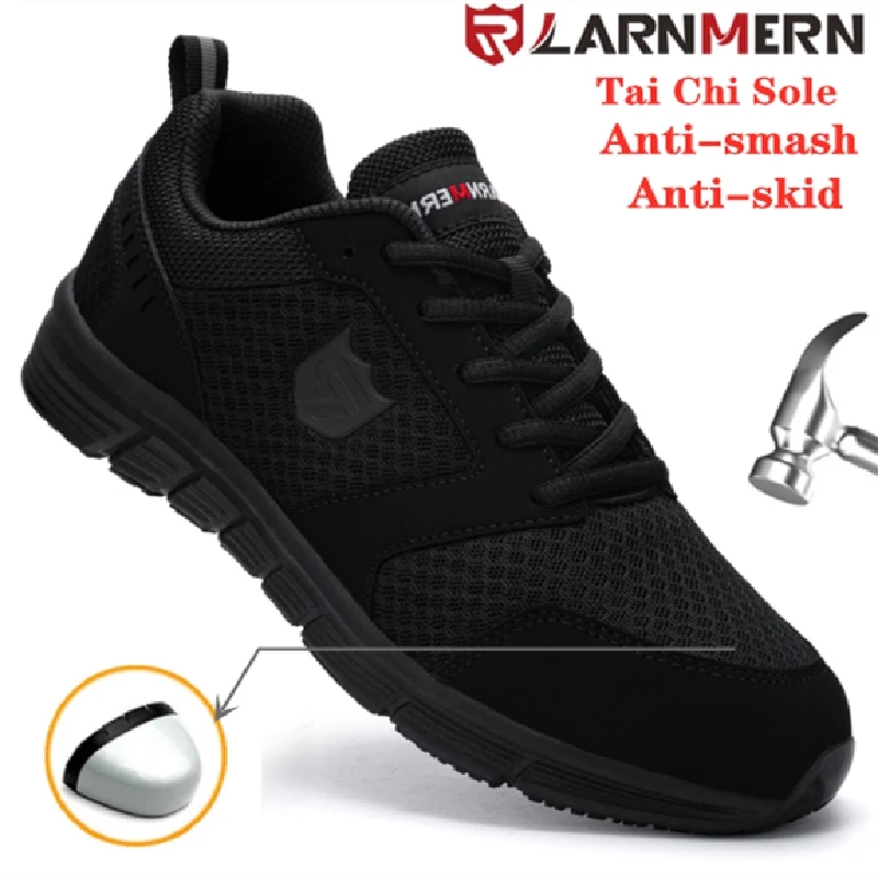 

Кроссовки LARNMERN мужские рабочие, дышащие, технология Taichi, Нескользящие, Нескользящие, ботинки для строительства