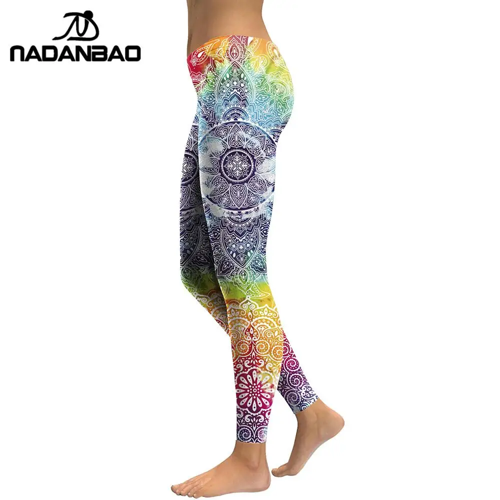 Женские леггинсы с принтом мандалы высокой талией|leggins slim|women leggingsfitness leggins |