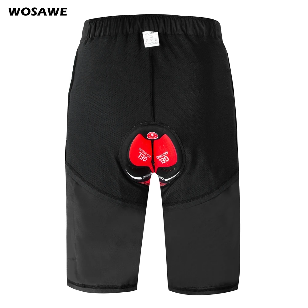 WOSAWE светоотражающие мужские MTB велосипедные шорты свободные 3D гелевые