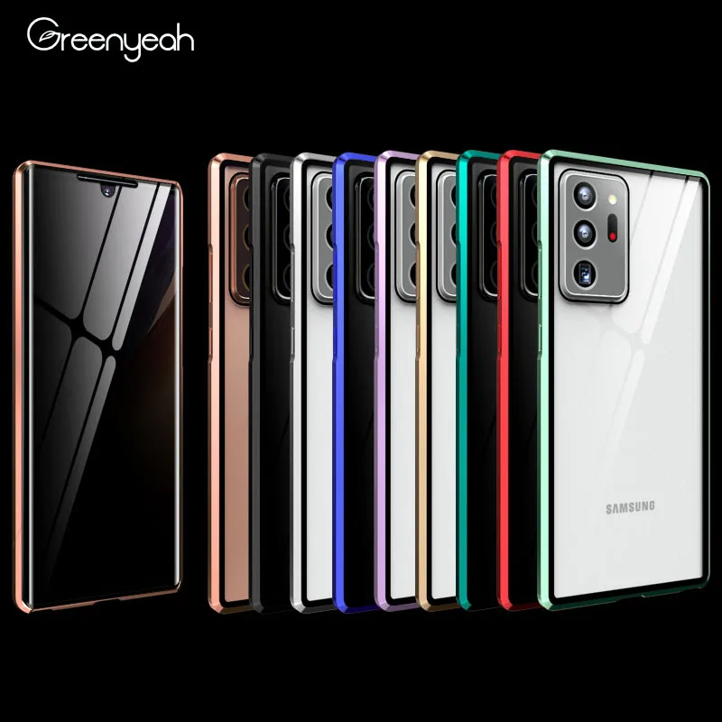 

Magnetic Privacy Phone Case 360 Magnet Cover for Samsung Galaxy A51 S10 A71 Note 20 Ultra S20 S9 Metal Tempered Glass Coque