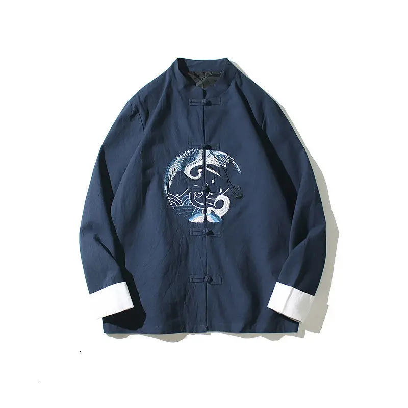 

MrGoldenBowl 2020 Autumn Men's Embroidered Jacket Chinese Style Casual Woman Jacket Vintage Long Sleeve Male Fashion Jackets