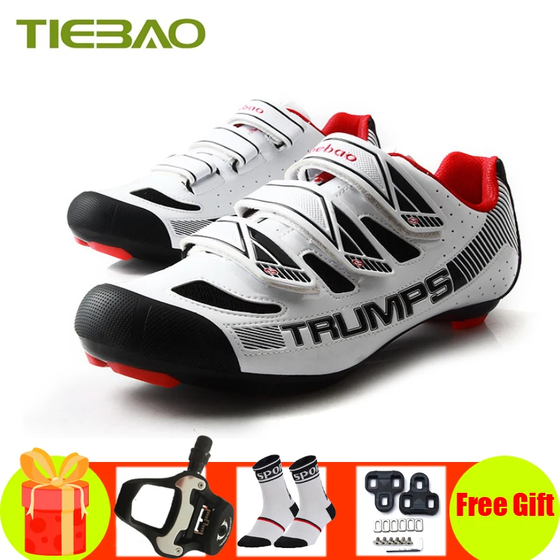 

Tiebao Pro Cycling Shoes Sapatilha Ciclismo SPD-SL Pedals Self-locking Breathable Superstar Sneakers Athletic Road Bike Shoes