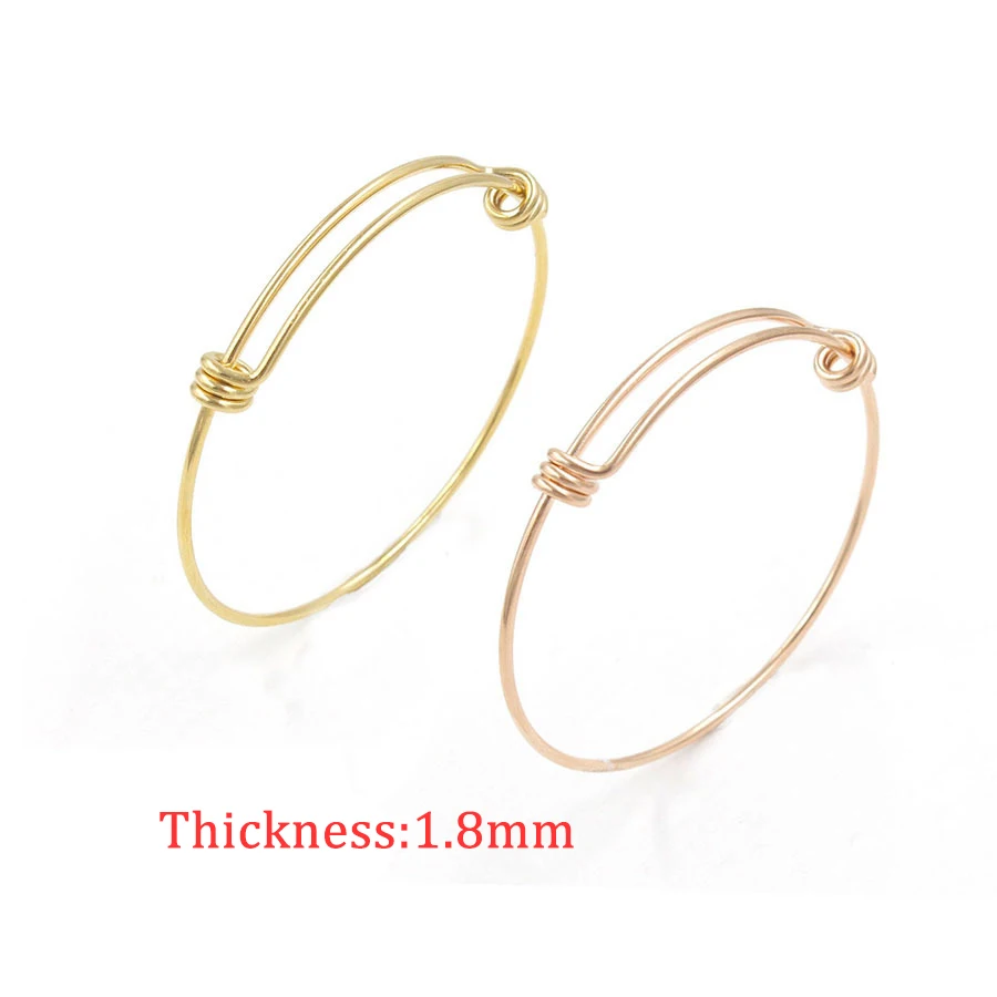 

10 шт., женские регулируемые браслеты из нержавеющей стали, 1,8 мм