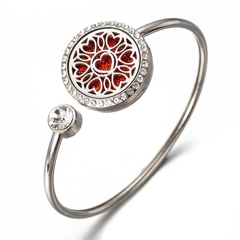 Perfume Bracelet Essential Oil Diffuser Aromatherapy Crystal Box wing Stainless Steel woman FF10 |