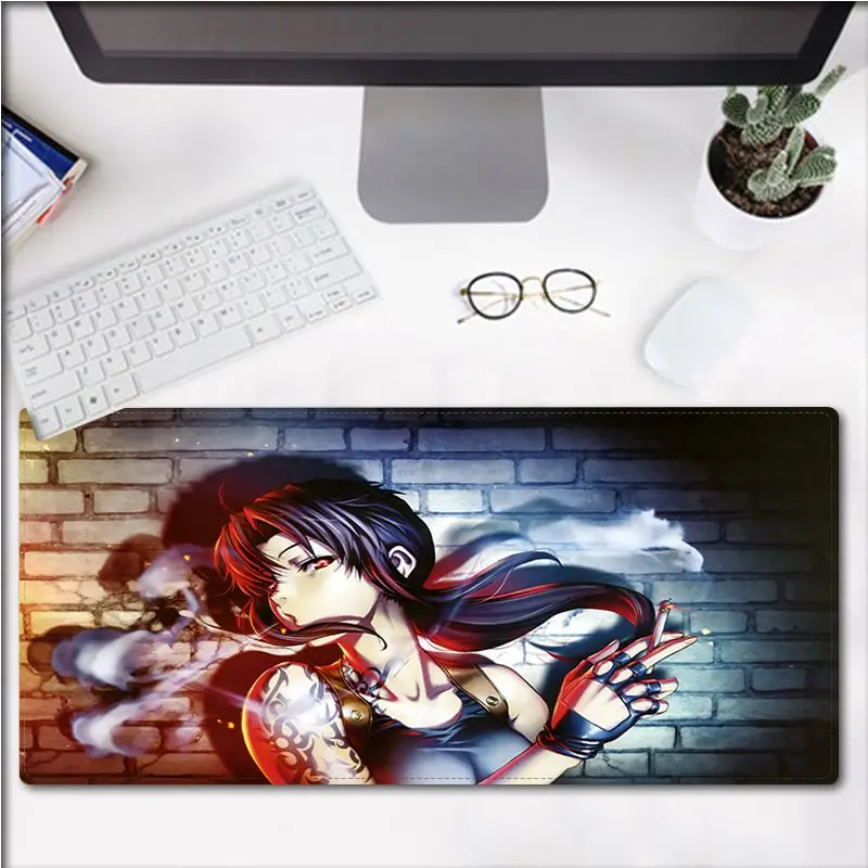 

BBTHBDNBY Revy Black Lagoon Durable Rubber Mouse Mat Pad Speed/Control Version Large Gaming Mouse Pad