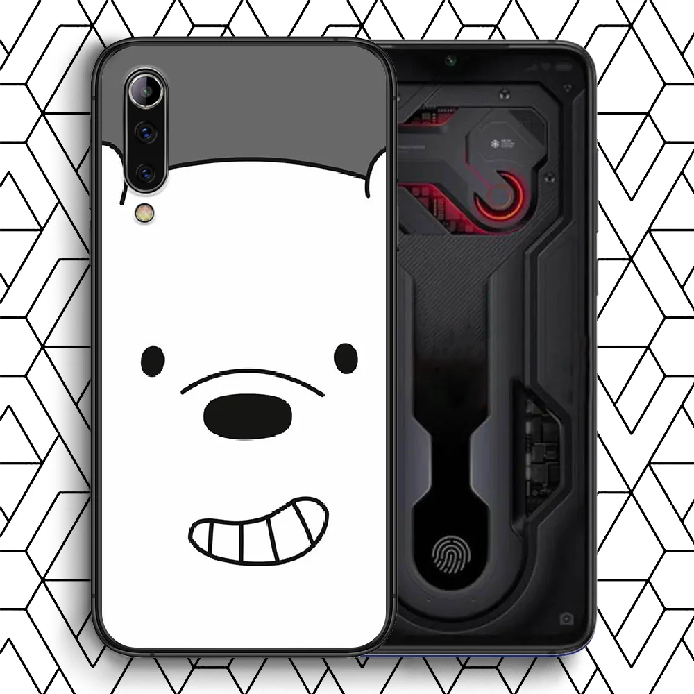 

We Bare Ice Bear Panda Phone case For Xiaomi Mi note 10 A3 9 MAX 3 A2 8 9 Lite Pro ultra black prime 3D cell cover pretty bumper