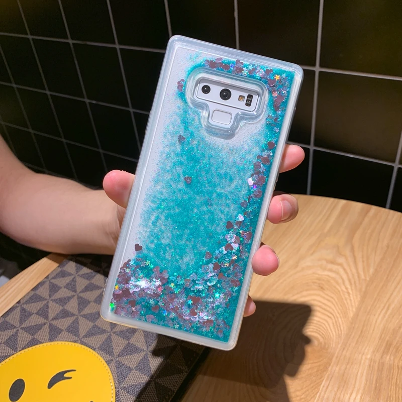 Мягкий защитный чехол с жидкими блестками изображением зыбучие пески любовь