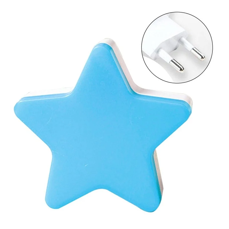 

Novelty Children LED Light Mini Star Flashlight AC110/220V Pulg-in Wall Socket Bedside Lamp EU/US Light Sensor Control Lamp