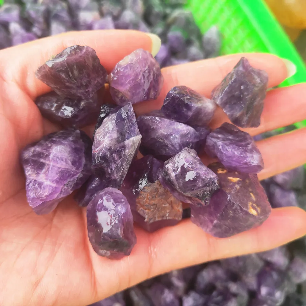 

200g Natural rough amethyst crystal stone raw quartz palm stone Mineral sample Crystals Healing Chakra