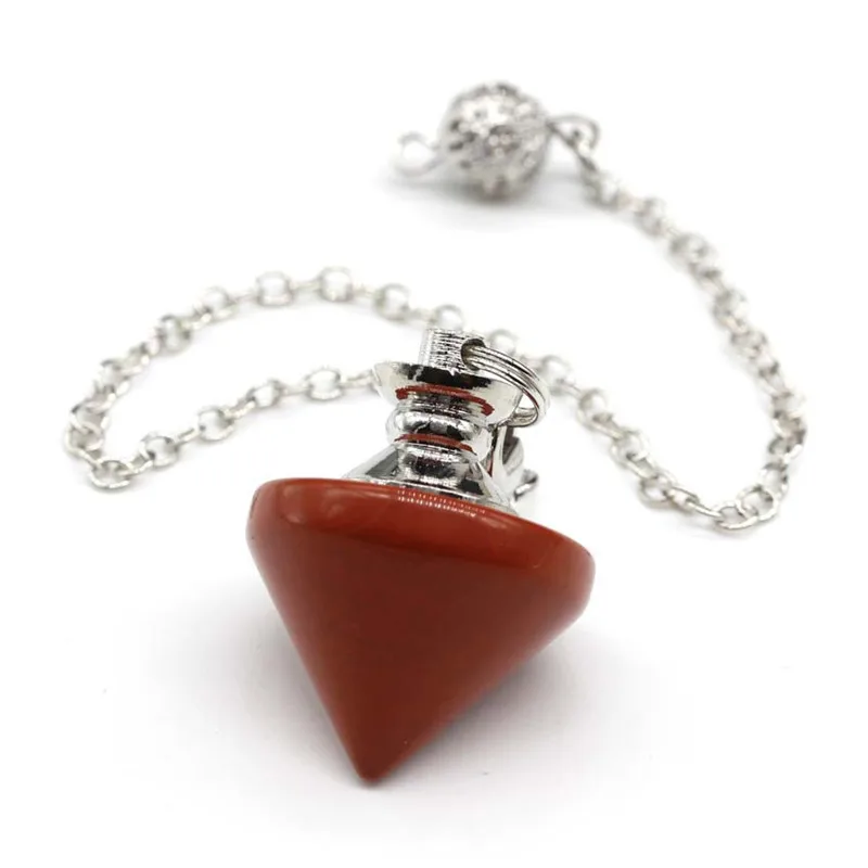 Маятниковая подвеска в форме конуса натуральный камень пули розовые и