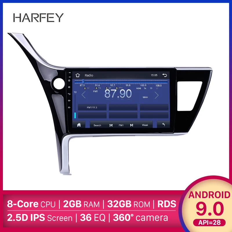 Harfey 10 1 &quotAndroid 9 0 Автомобильный GPS Авторадио Bluetooth навигация HD 1024*600 Touch + 16 ГБ для 2017
