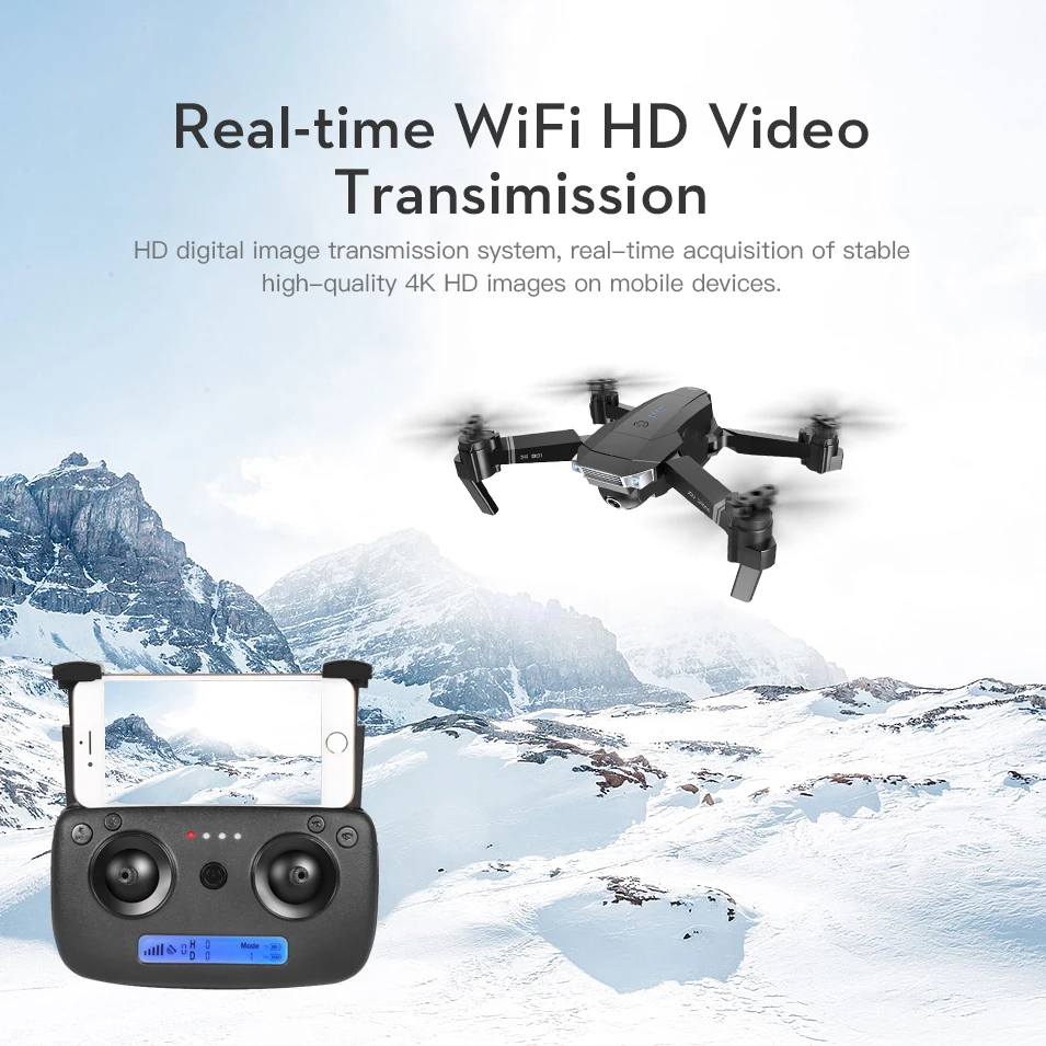 SG901 Дрон 4K HD Двойная камера Профессиональный складной с камерой 1080P WiFi FPV RC