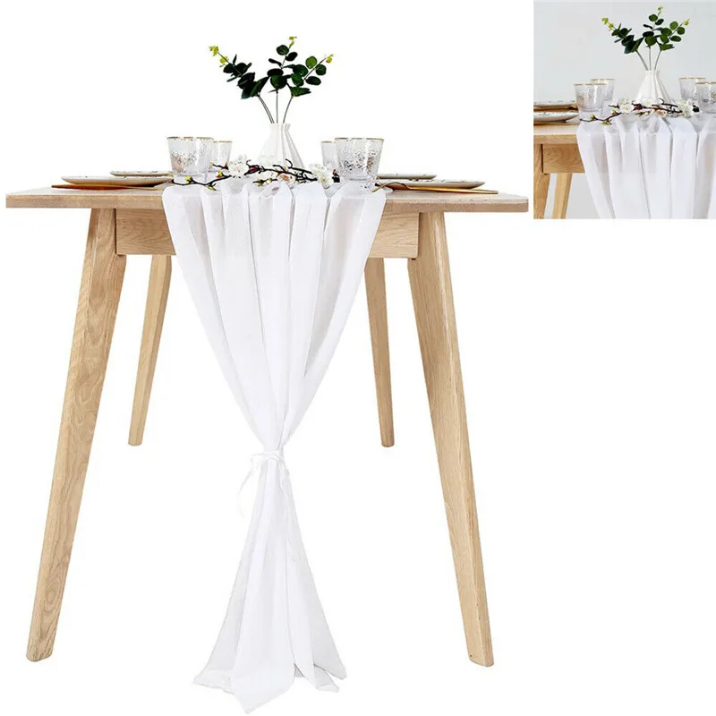 Романтический Премиум шифон 27 &quotx 120&quot Экстра Широкий Свадебный Стол Топ бегун