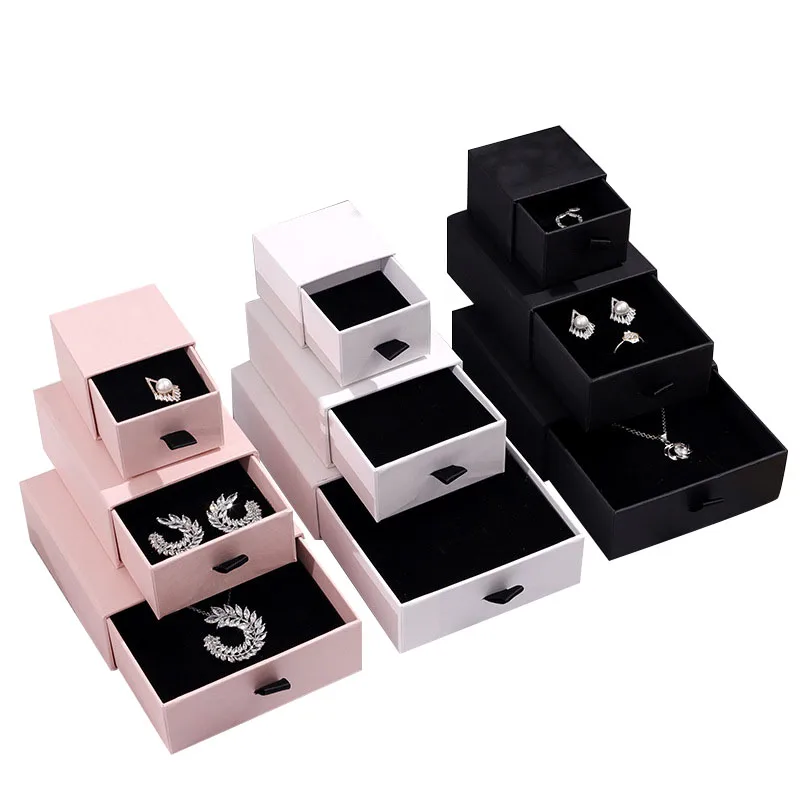 Holder Kraft Paper Engagement Ring Brooch Necklace Bracelet Gift Box