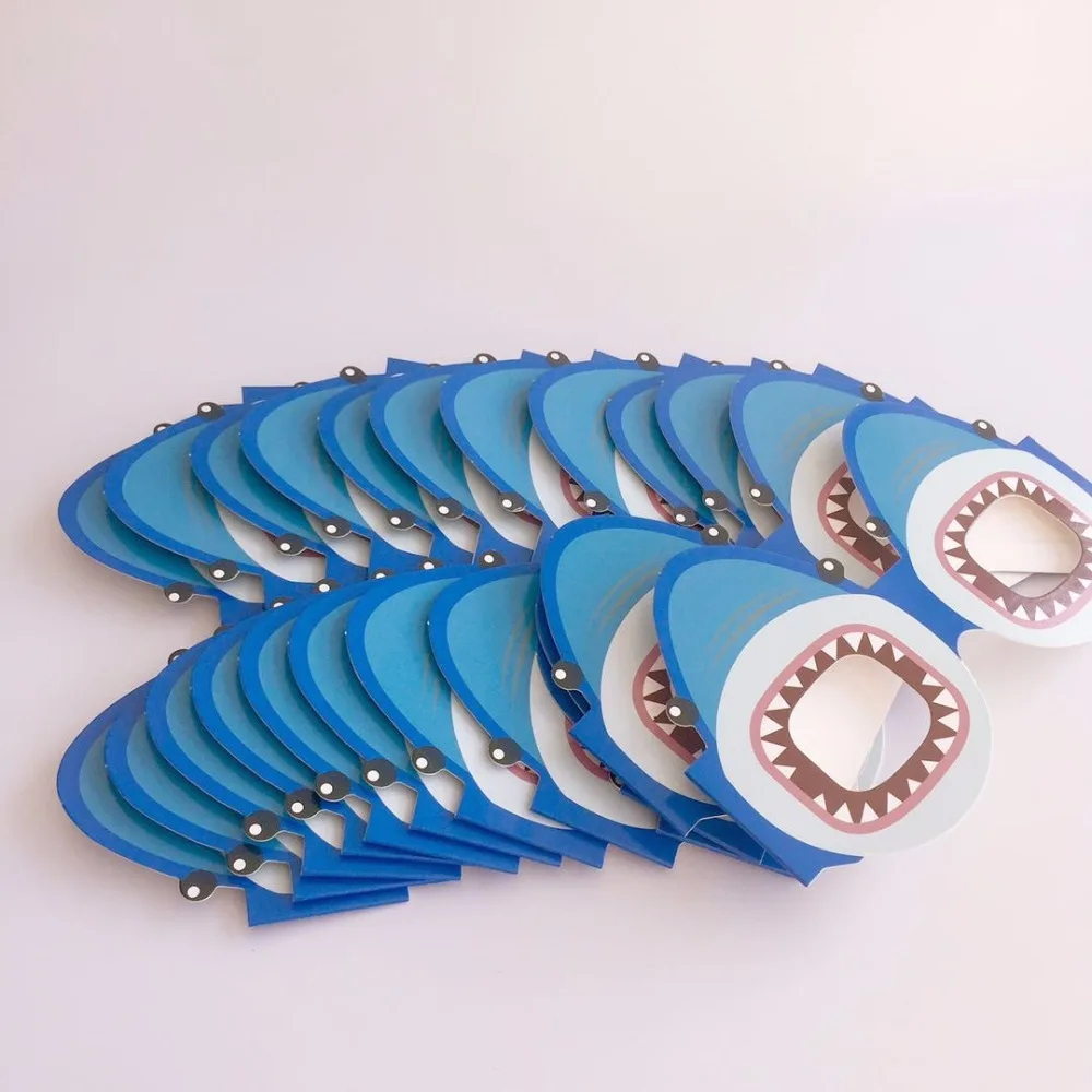 12 шт./компл. оушевшая Акула стильные Бумажные очки маска фотостудия реквизит на