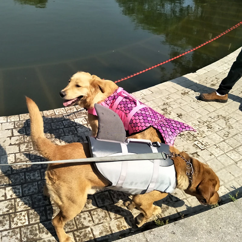 

Dog Swimsuit Shark Pet Dog Life Vests Summer Pet Clothes Breathable Float Dog Life Jacket for Small Middle Large Dogs
