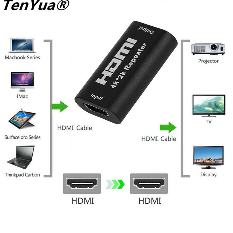 Мини 1080P 4K* 2K HDMI удлинитель повторитель 3D HDMI адаптер Усилитель сигнала Усилитель 4,95 Гбит/с по сигналу HDTV AH131+ HDMI удлинитель
