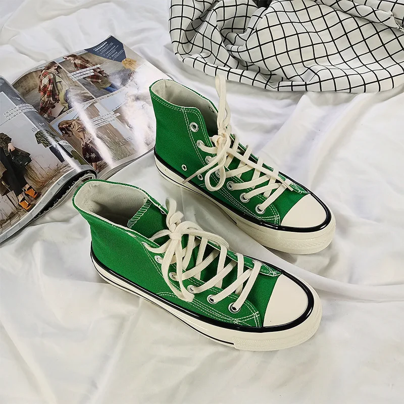 Женские шикарные холщовые туфли травяного зеленого цвета Классические с высокой