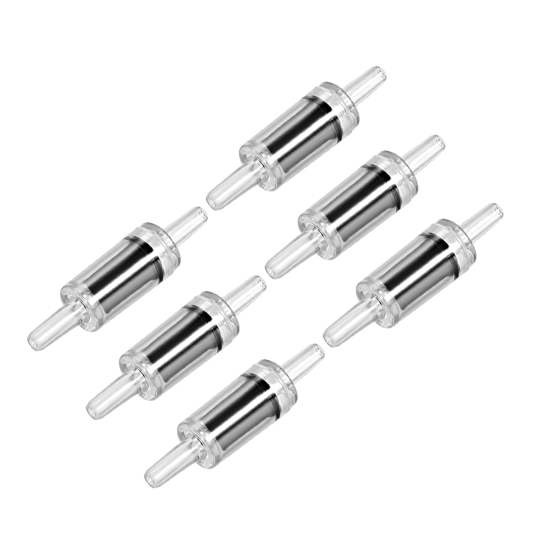 

uxcell Aquarium Air Pump Check Valves Black Clear Plastic One Way Non-Return Check Valve for Fish Tank 6Pcs