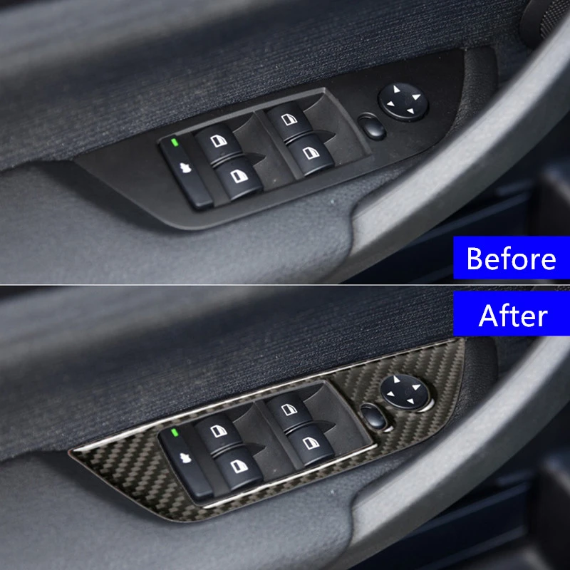 

Carbon Fiber Door Armrest Panel Window Glass Buttons Decorative Frame Cover Trim For BMW X1 E84 Car Styling Interior Accessories