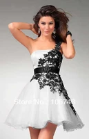 free shipping brides 2016 new custom sexy short black and white short prom homecoming gown party dress short wedding dresses