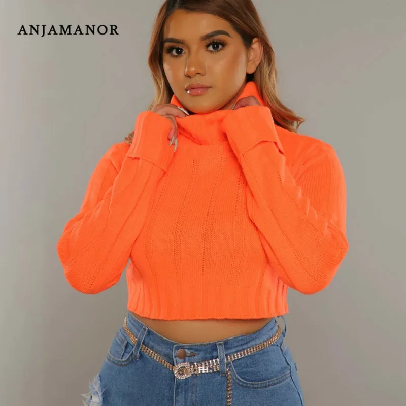 Женский трикотажный свитер с высоким воротником на осень/зиму | Женская одежда