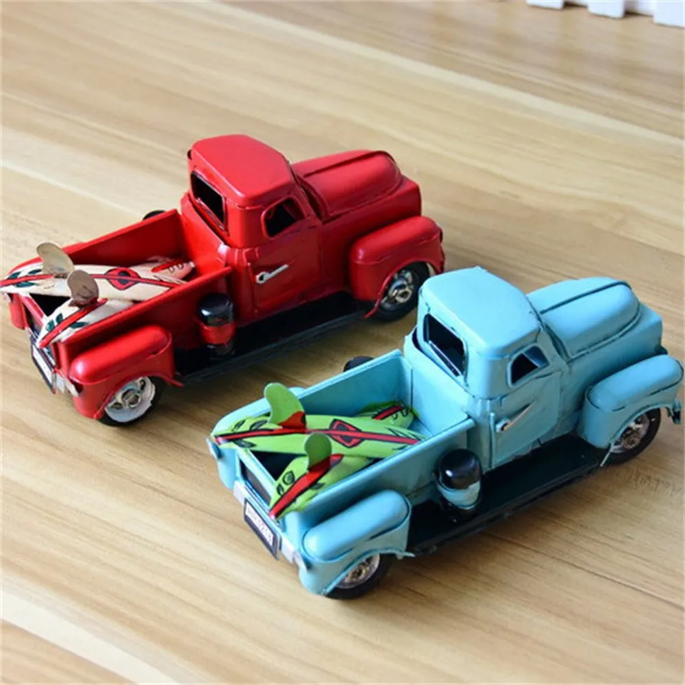 Винтажный Красный металлический грузовик Рождественское украшение дети