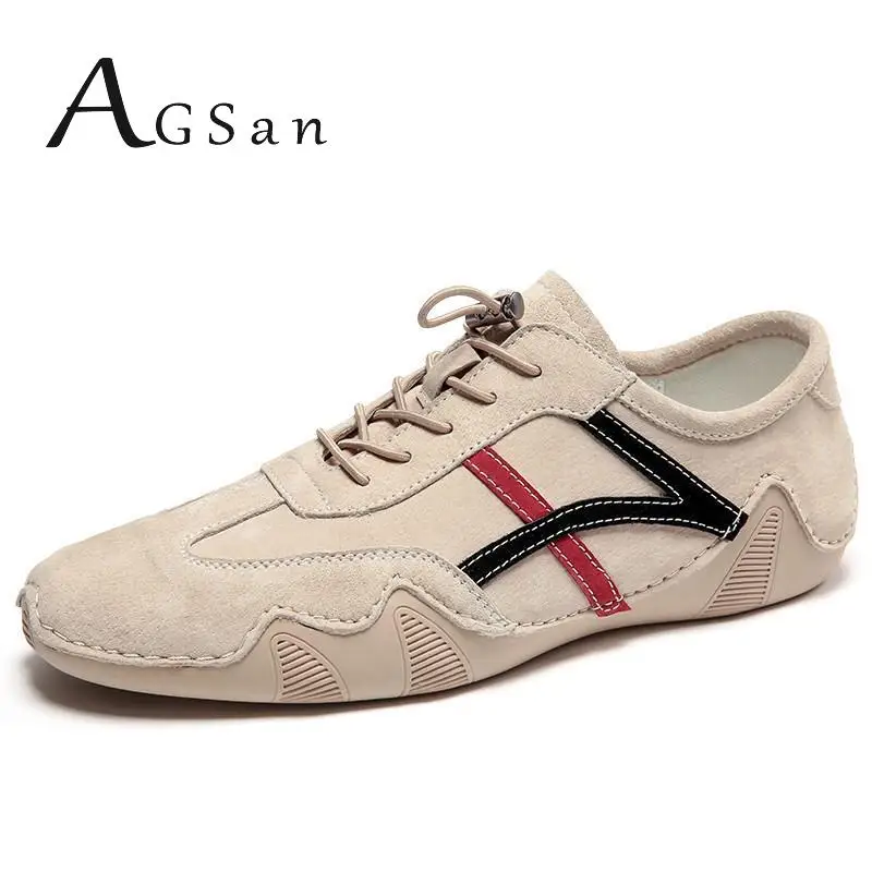

AGSan Designer Driving Shoes for Men Genuine Leather Casual Shoes Lace Up Moccasins Handmade Footwear Comfortable Flats Male