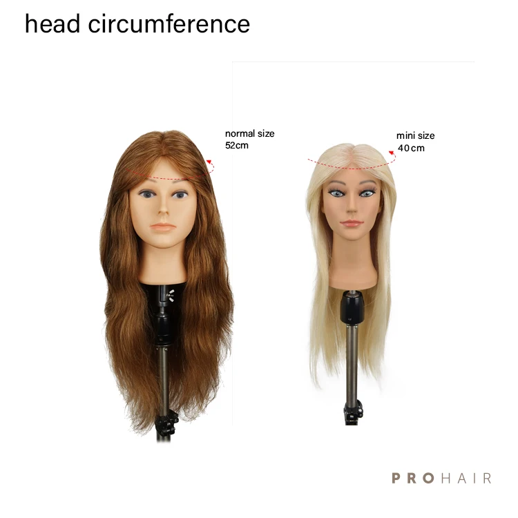 PROHAIR 50 см 2" 90% натуральный светильник для волос блондин мини тренировочный головной Салон Женский манекен головы Парикмахерская тренировка