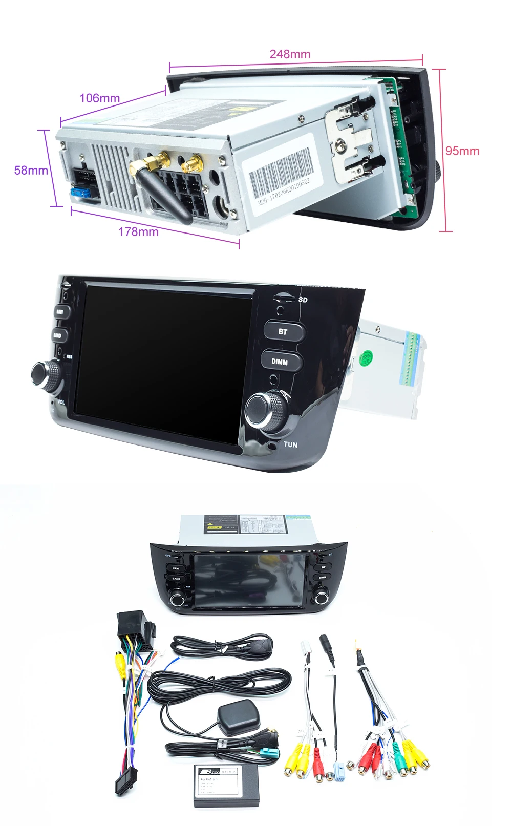 4G 64GB Авторадио 1 Din Android 9,0 автомобильный DVD мультимедийный плеер для Fiat/Linea/Punto evo 2012- gps Навигация стерео ips DSP