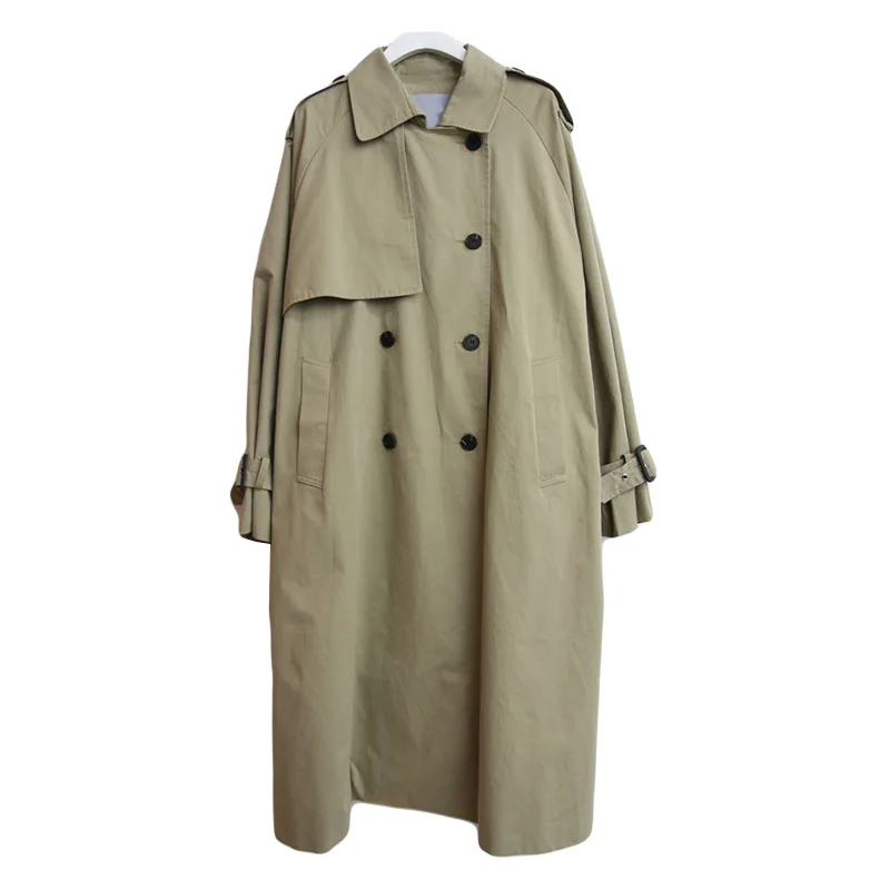 

Ailegogo New Autumn Women Turn Down Collar Black Long Trench Coat with Belt Slim Fit Chic Fashion Windbreaker Female Outwear