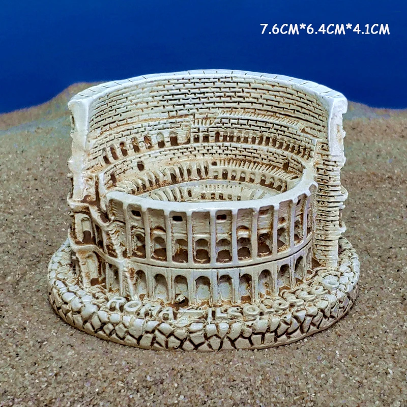 Simulation Ancient Rome Colosseum Resin Mini Statue Sand Table Building Desktop Decoration Classical Architecture Sculpture | Дом и сад