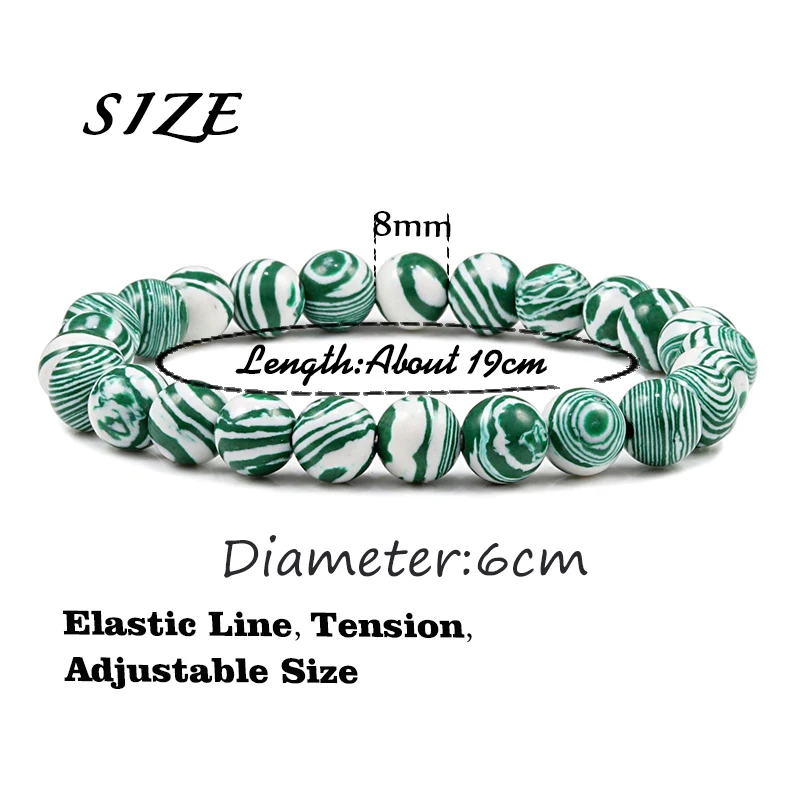 

New Blue Malachite Natural Stone Bracelets Women Men Chakra Prayer Mala Buddhist Beads Bracelet Bangle Yoga Strand Charm Jewelry