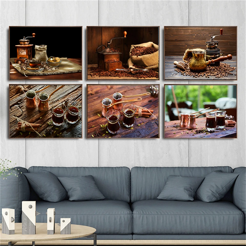 Турецкий кофе Декор кухни Холстная живопись Современный классический постер Печати Искусство на стене для столовой ресторана.