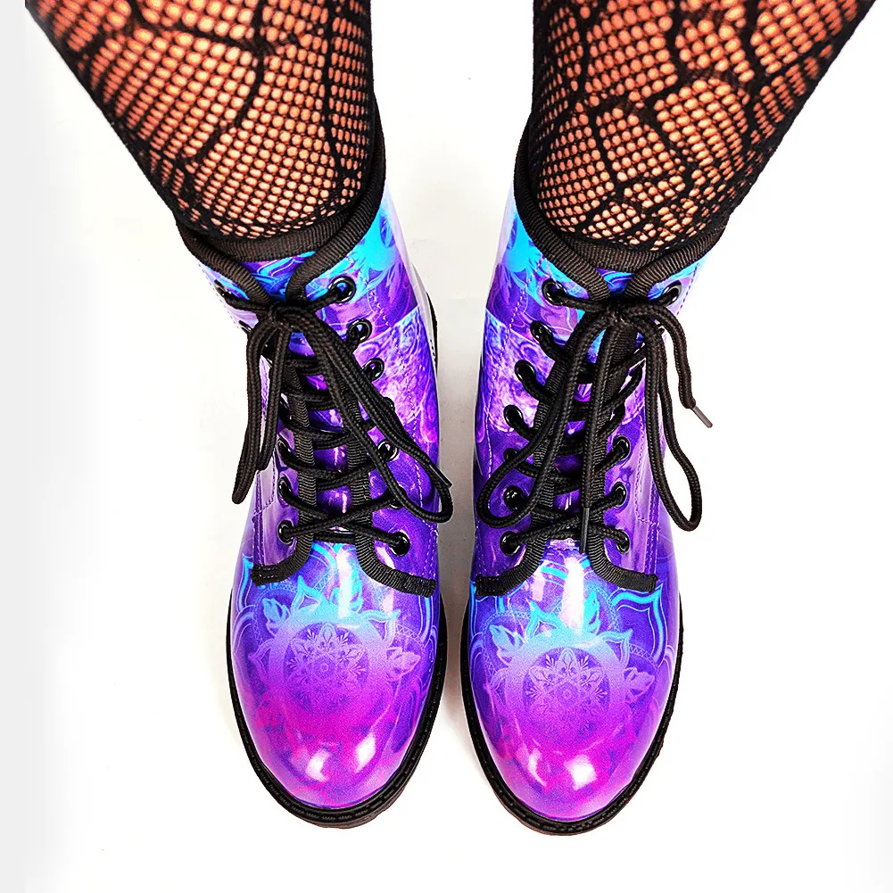 doratasia ins hot female purple butterfly boots brand design chunky heels short womens boots spring autumn novelty shoes woman free global shipping