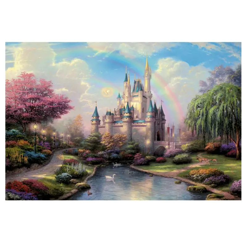 

Y4QA Castle Jigsaw Paper Puzzle Landscape Puzzle Dream Castle Puzzle Advanced Puzzles Disentanglement Jigsaw Activity 1000Pcs