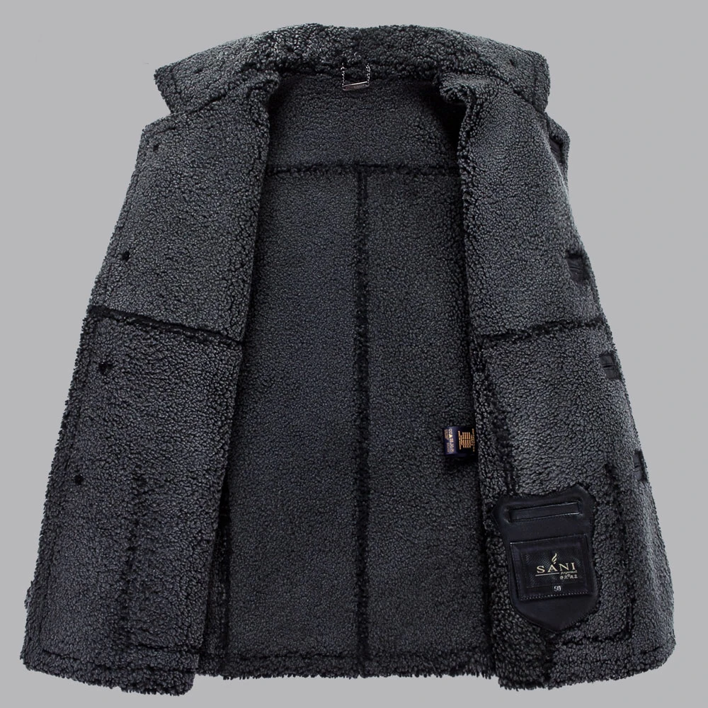 Мужское толстое пальто из натурального меха черная желтая замшевая куртка