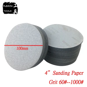100 штук 4-дюймовой абразивной бумаги. Круглая Белая наждачная бумага 100 мм. 4-дюймовая белая наждачная бумага. Белая наждачная бумага с зернистостью 60-1000.