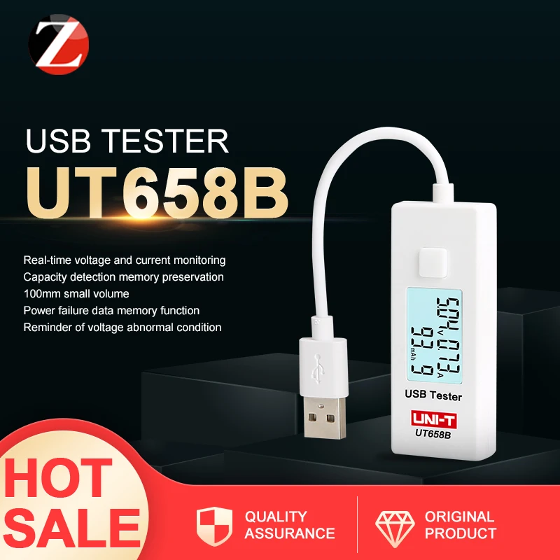 USB тестер UNI-T UT658 UT658B U диск доктор Вольтметр для зарядного устройства емкость 9 в телефон ноутбук мобильный мощность безопасности монитор