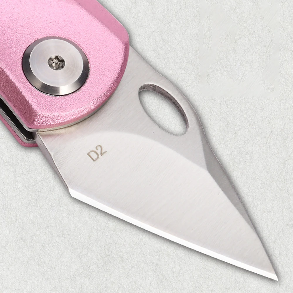 Стальной мини-нож для самообороны D2 карманный резец с кольцом ключей и подвеской