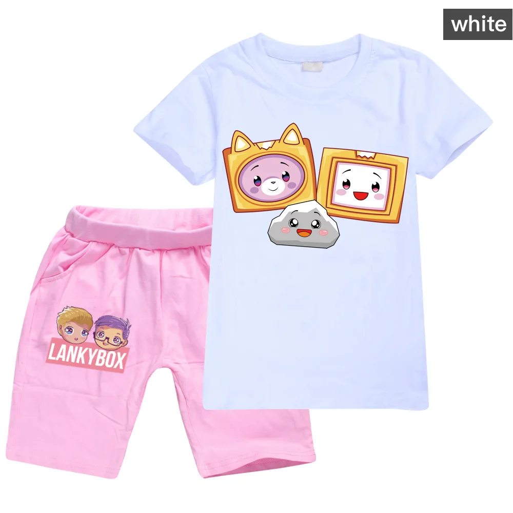 Toddler 3D Print Girl Clothes Lankybox Cotton Kids Clothing Wholesale Child Tshirt Pants Suit Designer Clothes Boy Outfit