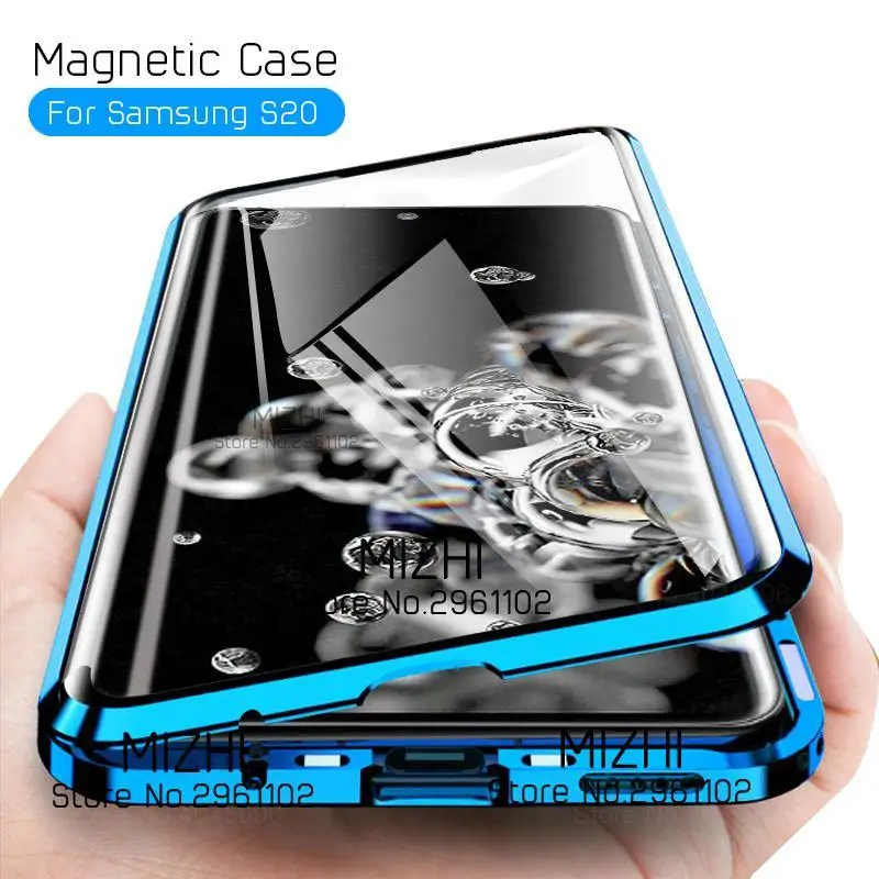 Магнитный металлический бампер для Samsung Galaxy S20 ультрадвусторонний стеклянный