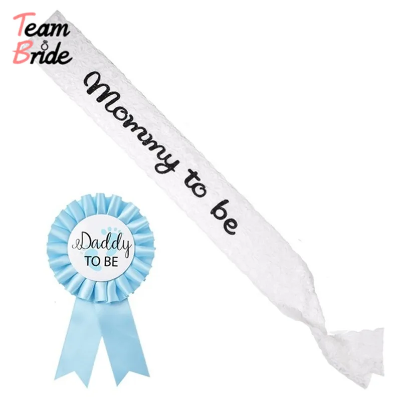 Команда Невесты MOM to be Sash DAD Badge Baby Shower атласная лента розовые Саше плечевой ремень