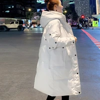 kohuijoo winter long parka women big plus size hooded solid pocket warm jacket female thicken quilted overcoat knee length