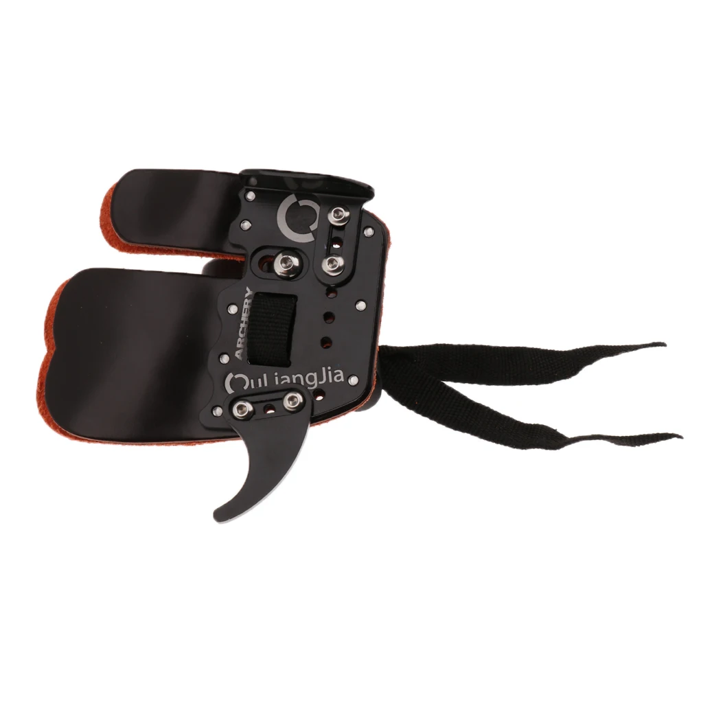 Стрельба из лука кожаный палец вкладка для защиты пальцев Регулируемый охоты