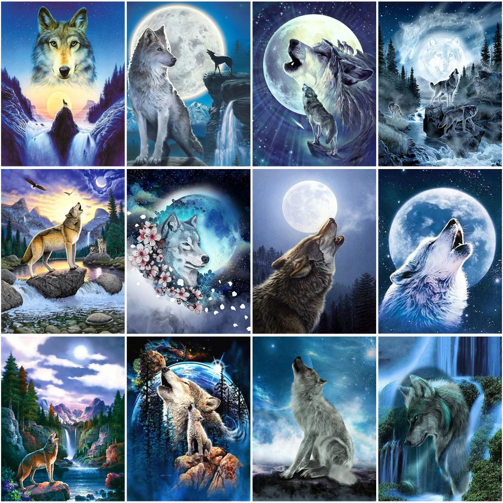 

Puzzles Beast Home Decor Animal Diamond Mosaic Wolf Personalized Gift Diy Painting Cross Stitch Needle Arts Craft Crafts Sewing