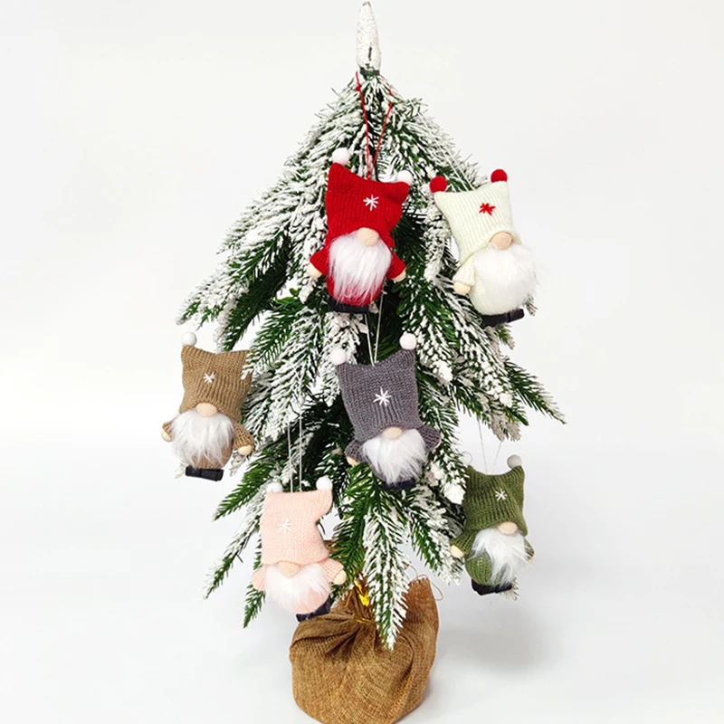 

Christmas Gift Decoration Wool Cute Faceless Doll Xmas Tree Hanging Ornament Thanksgiving Gift for Friends Family Home Navidad