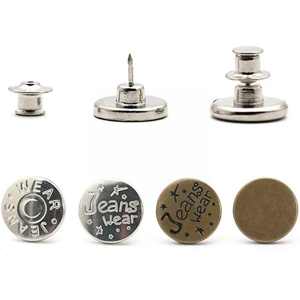 

Съемные металлические пуговицы в стиле ретро, застежка для брюк, идеальная посадка на талию, уменьшающая Количество пуговиц, выдвижная Пряж...