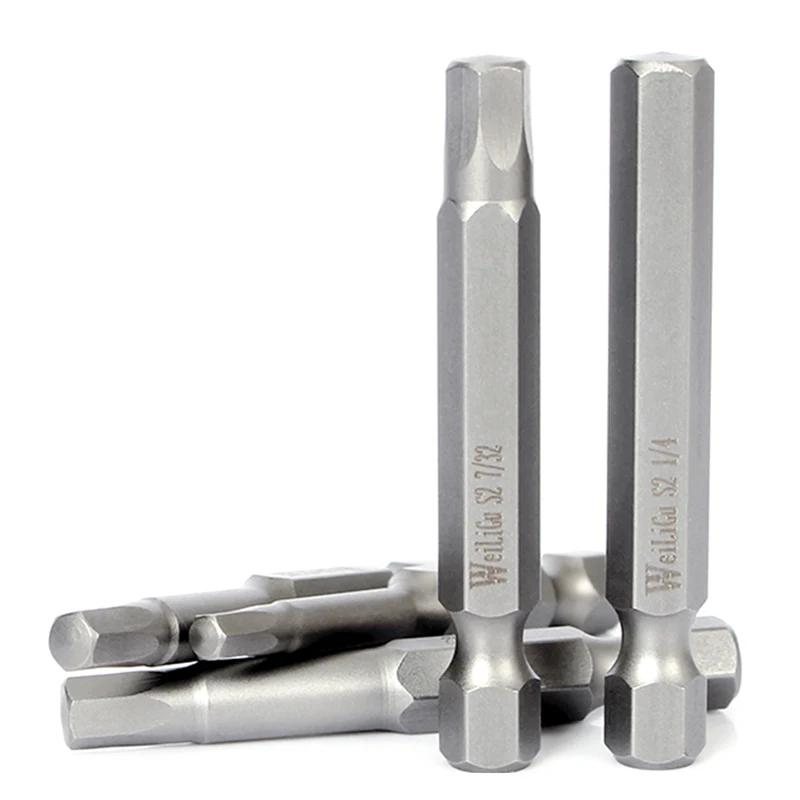 1/4&quotHex Head S2 Magnetic 50/100mm Imperial Allen Screwdriver Bit 1/16 5/64 3/32 7/64 1/8 9/64 5/32 3/16 7/32 1/4 5/16 3/8 inch |